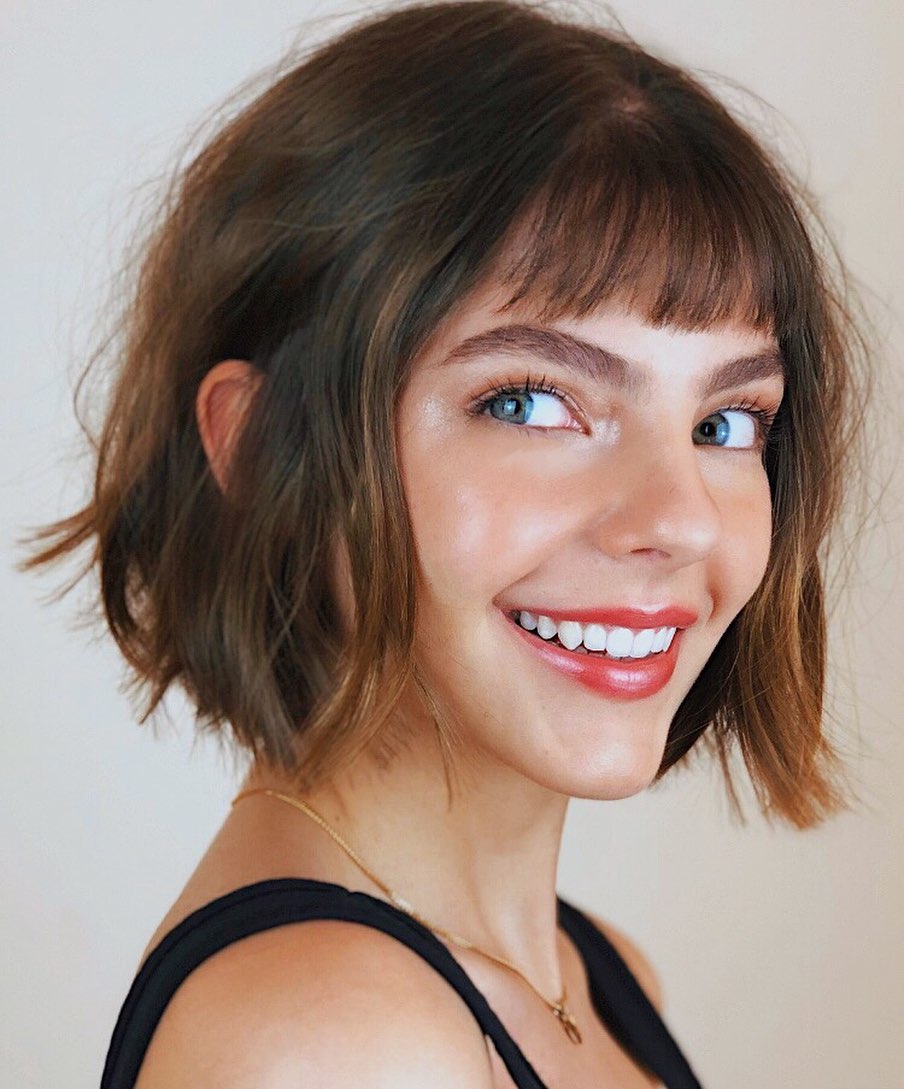 franja curta feminina